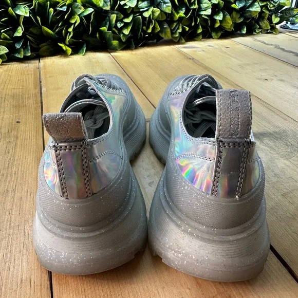 Alexander McQueen Tread Slick Iridescent Sparkle Translucent Sneaker Boots 38 - Picture 7 of 11